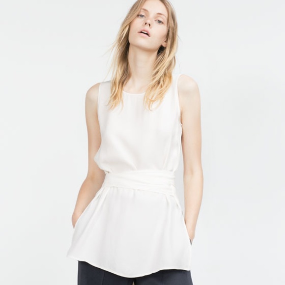 zara belted top